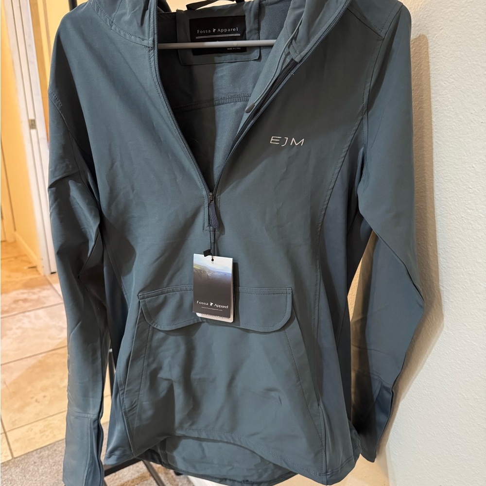 Gray soft shell weather resistant jacket